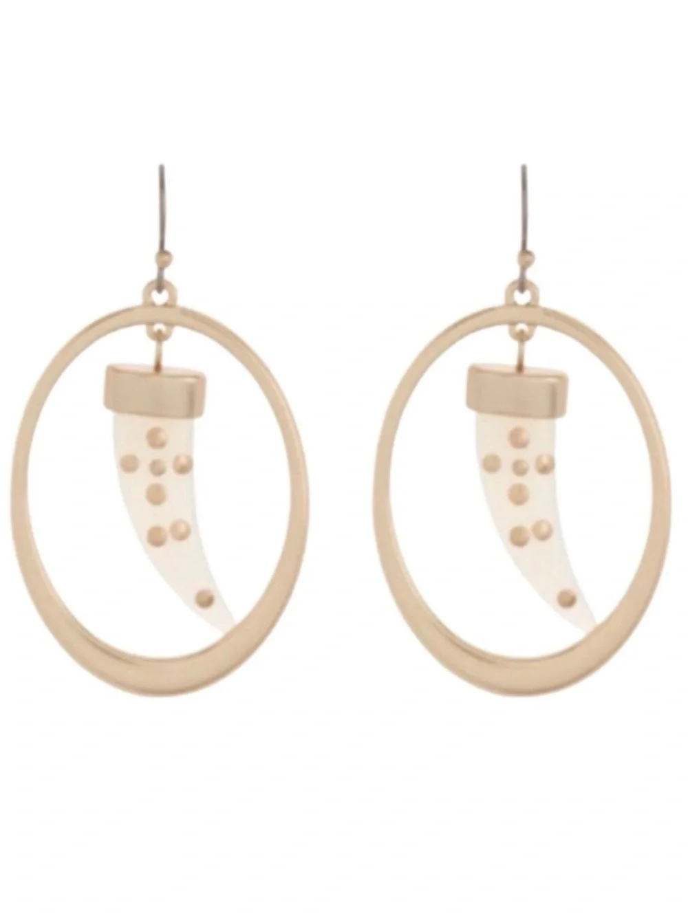 Lucky Brand Inlay Horn Orbital Dangle Earrings (NWT)